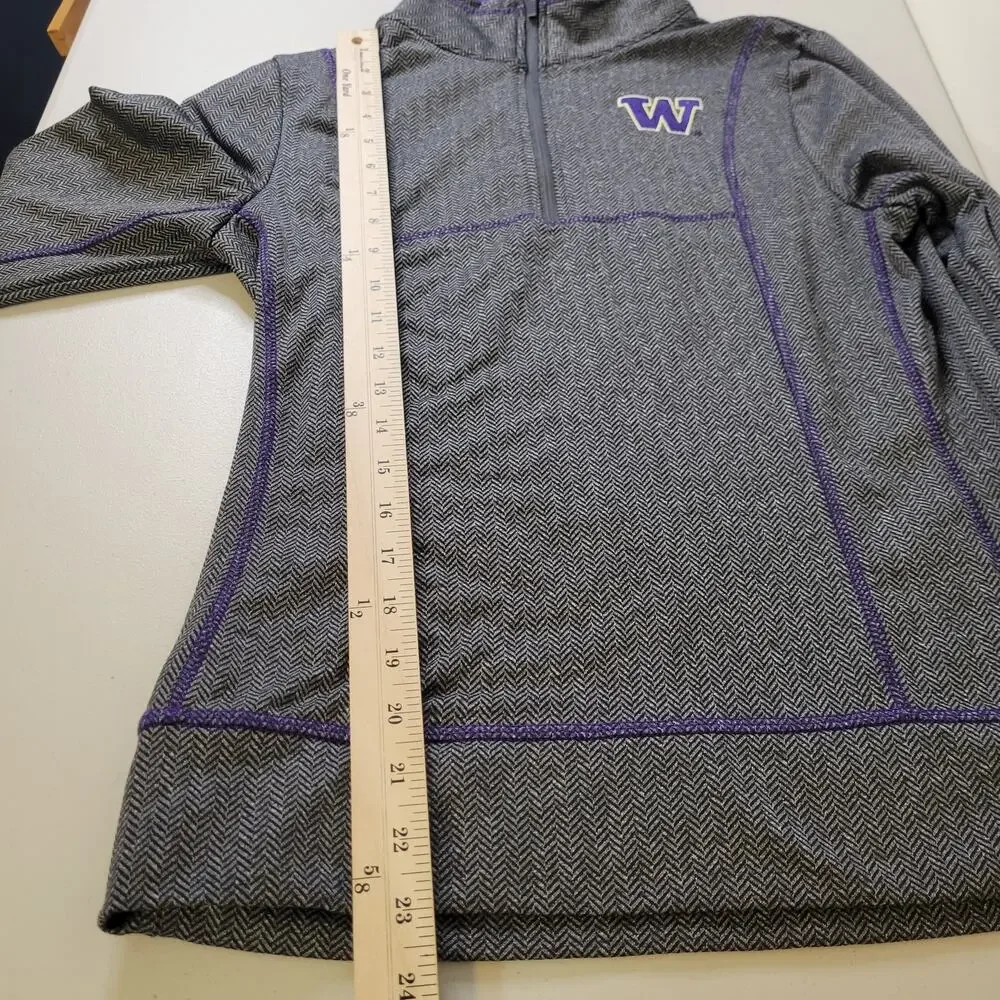 Colosseum Womens Washington‎ Huskies 1/4 Zip Sweatshirt Gray Purple Size Medium